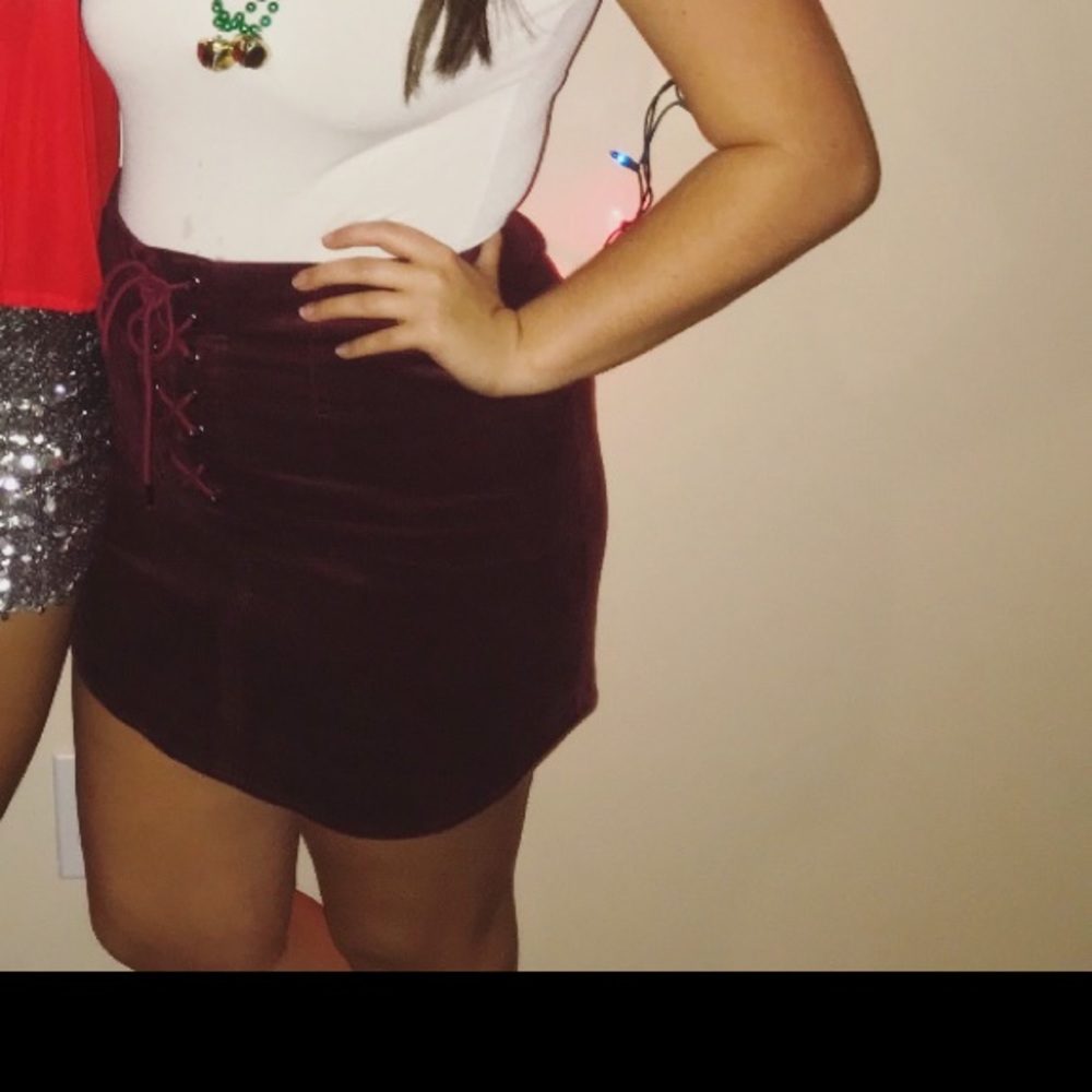 Forever 21 velvet mini skirt!